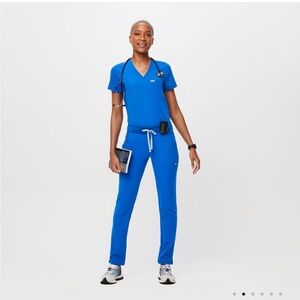 Figs Yola Skinny High Waisted Bottoms Only - Royal Blue